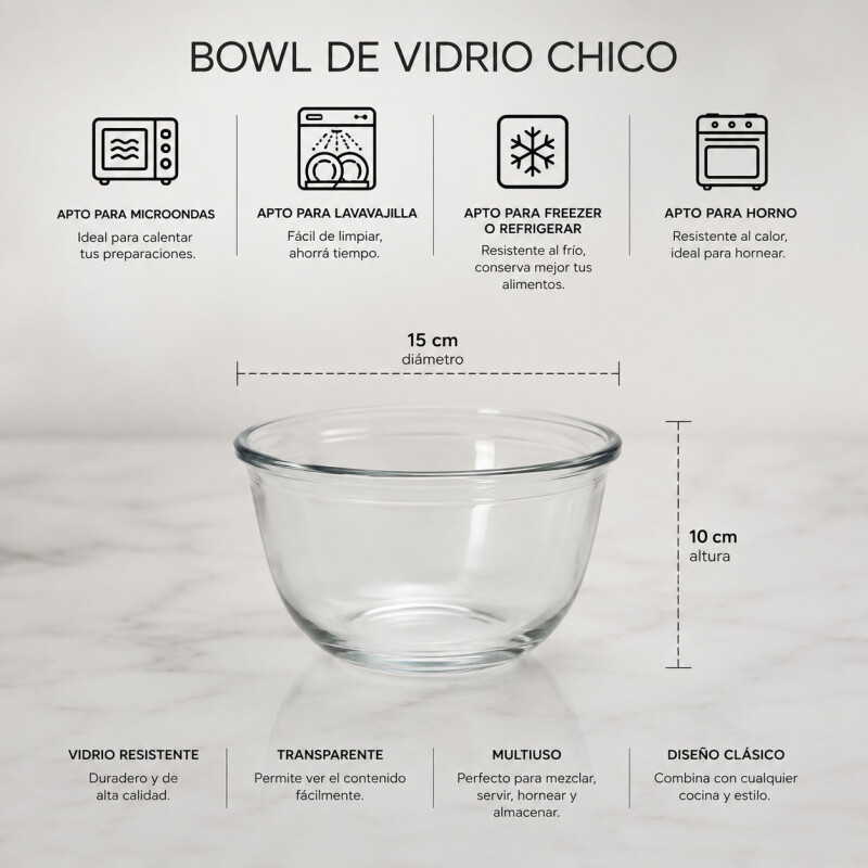 Bowl de Vidrio 1.05L Bowl de Vidrio 1.05L