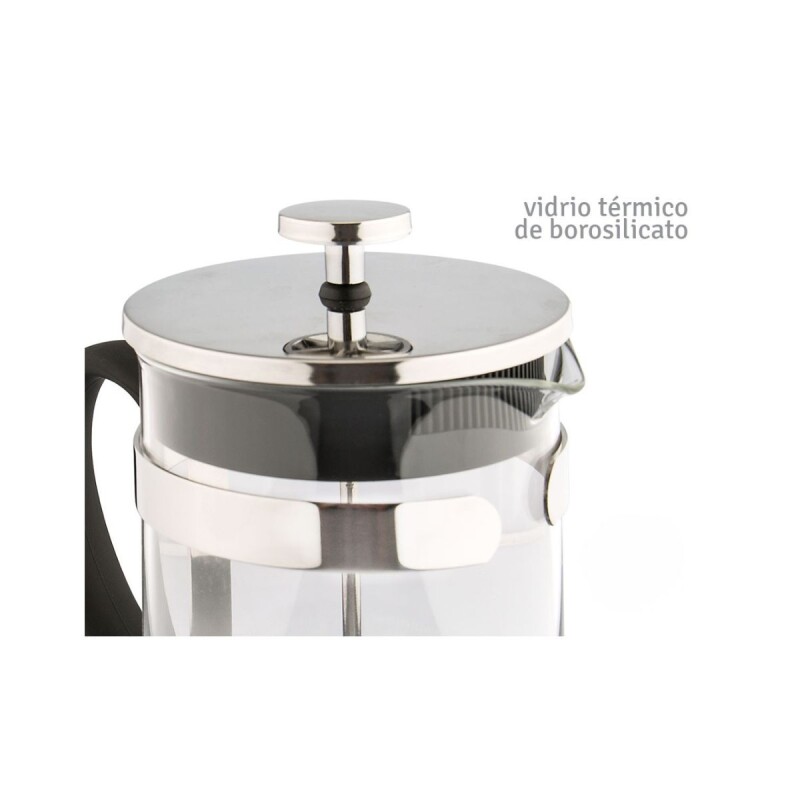 Cafetera francesa 800 ml acero inoxidable y vidrio templado Cafetera francesa 800 ml acero inoxidable y vidrio templado