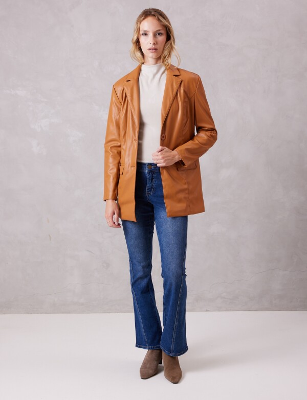Blazer Eco Cuero Oversize TOSTADO
