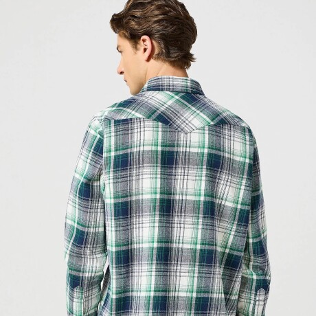 Camisa Wrangler de Hombre - 1 PKT SHIRT - W112357242GREEN GREEN