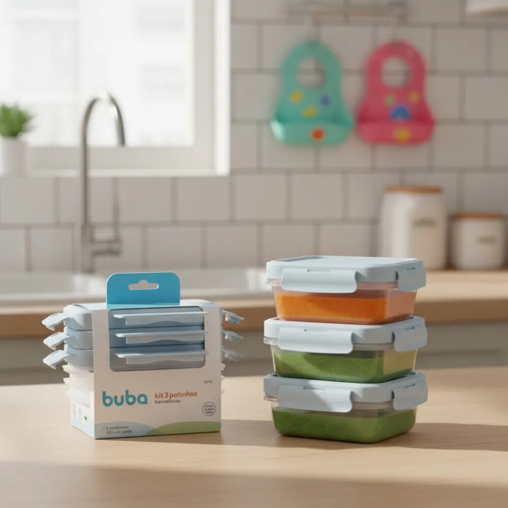 Set Tuppers X3 Herméticos BUBA celeste