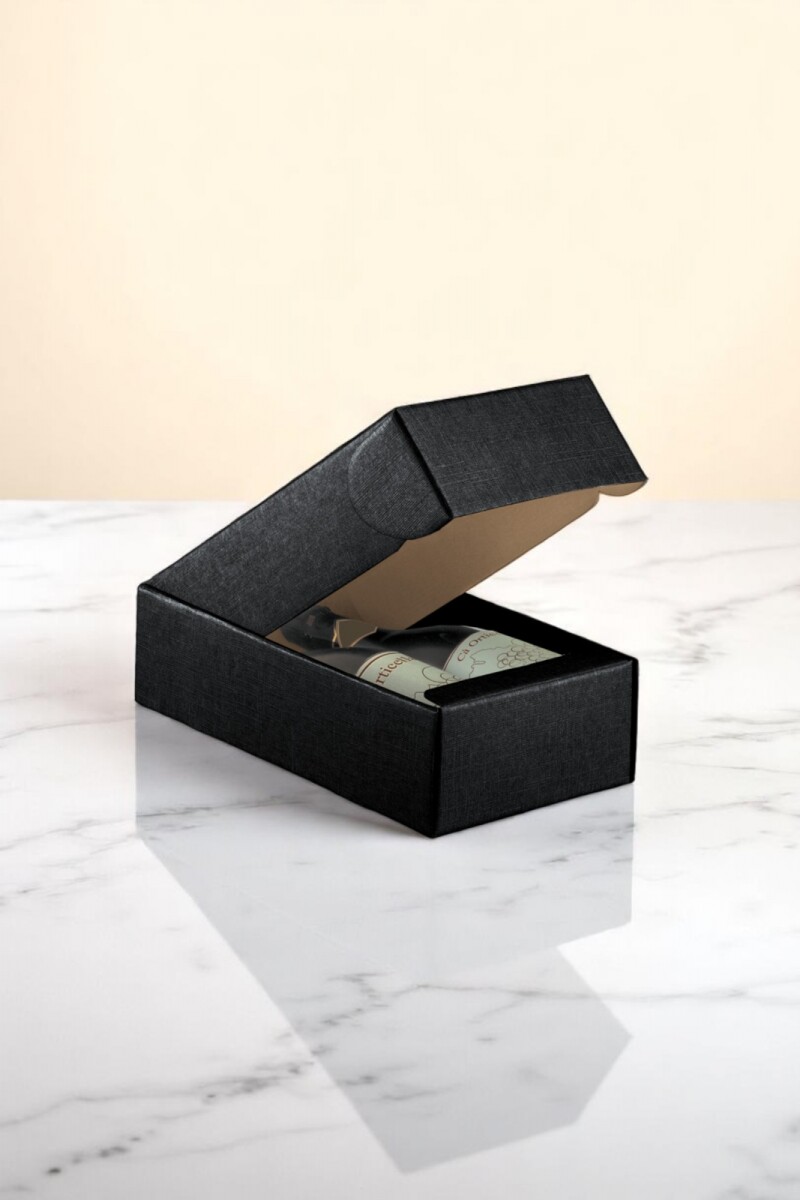 Caja rígida 2 botellas 34x18,5x9 - 13757 - SETA NERO 