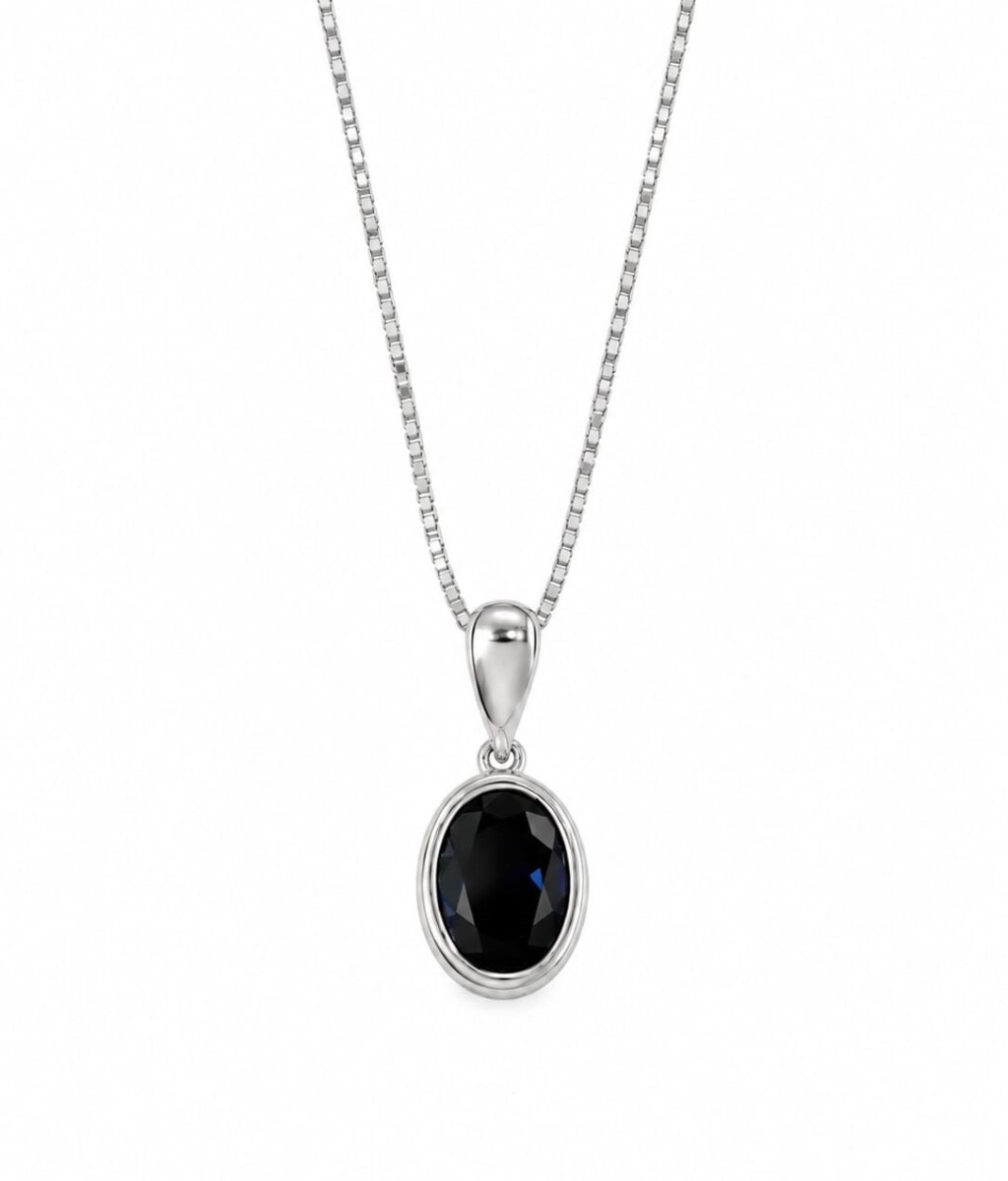 Cadena con colgante piedra zirconia azul 