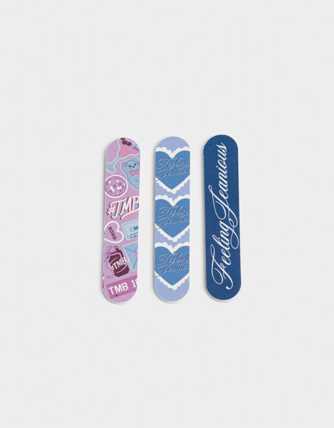 Limas Set de Limas Set De 3 Mini Limas Para Uñas Con Diseño Feeling Jeanious - Combinacion Multicolor
