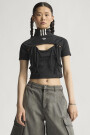 RIBBON CROP TOP Negro