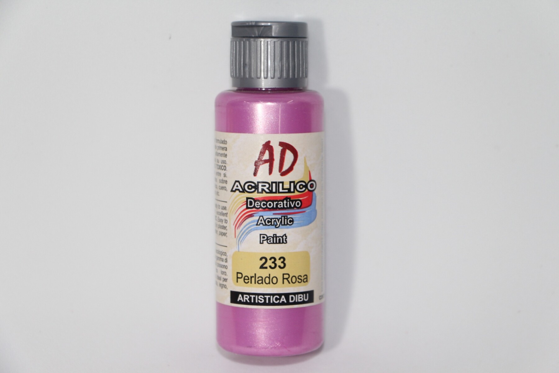 PINTURA ACRILICA ARTISTICA DIBU 60 ML. DIFERENTES COLORES - COLOR PERLADO ROSADO 233 