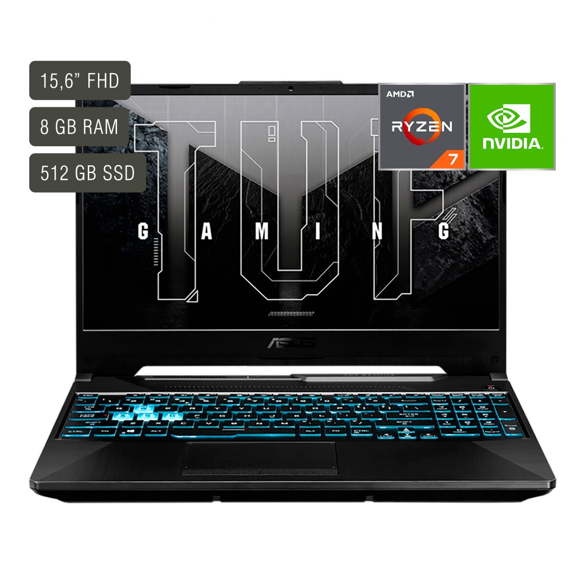 Notebook Gamer Asus Tuf 15,6'' Ryzen 7 8gb 512gb Win11 Rtx3050 