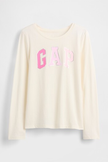 Remera Logo Gap Niña Ivory Frost