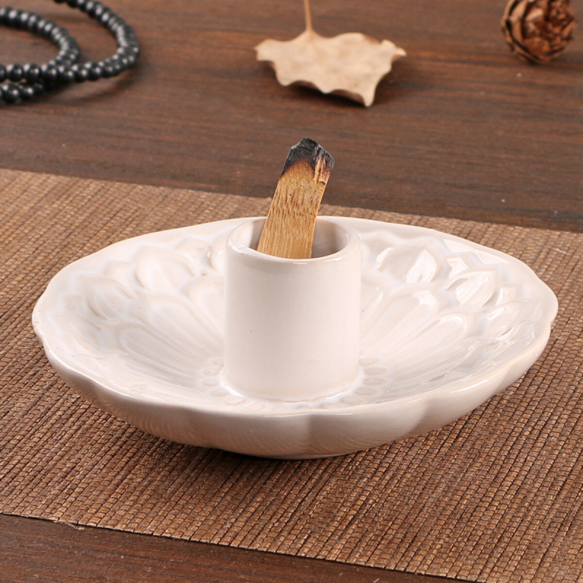 Quemador De Palo Santo Con Diseño - Blanco 