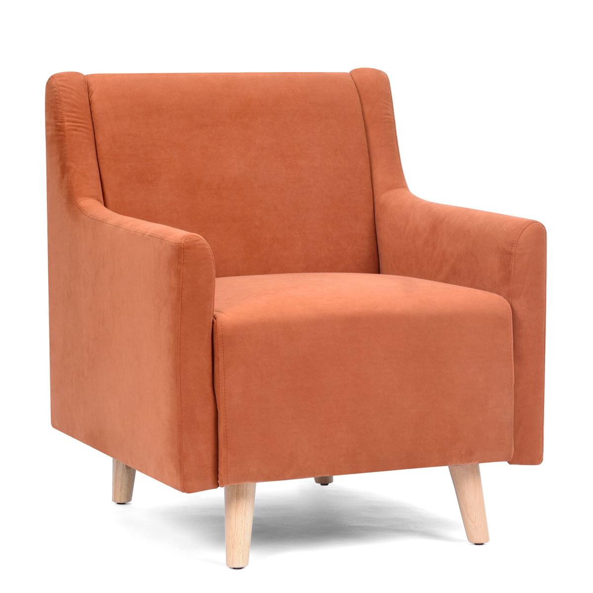 Butaca Sillon Poltrona Durham Tejido Patas Madera - NARANJA 
