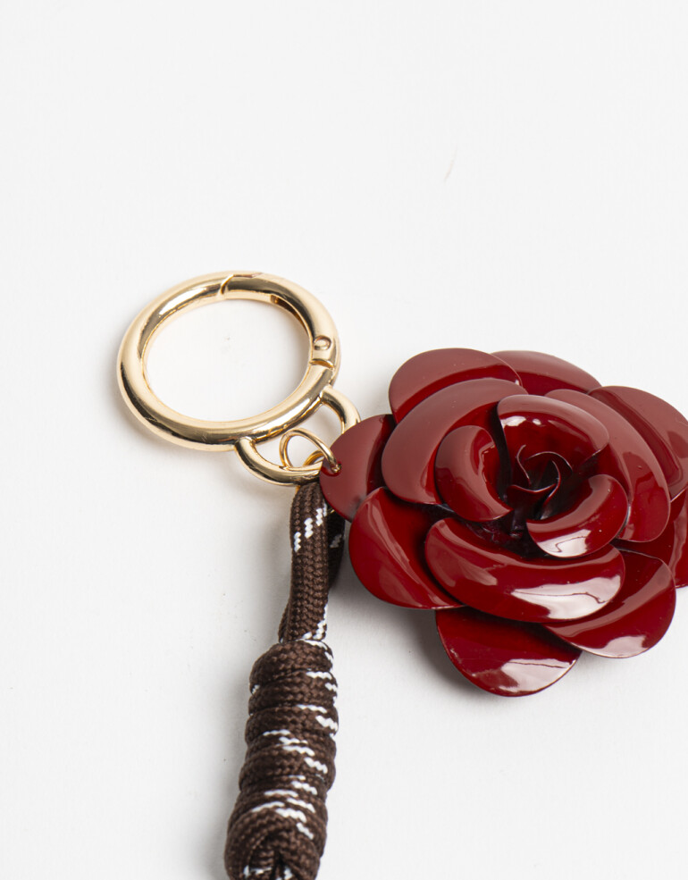 Llavero Cordón Llavero Cordón Y Flor Metálica. - Combinacion Bicolor