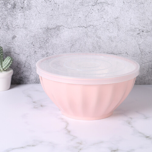 Bowl Con Tapa Ideal Ensalada - M - Rosa Bowl Con Tapa Ideal Ensalada - M - Rosa