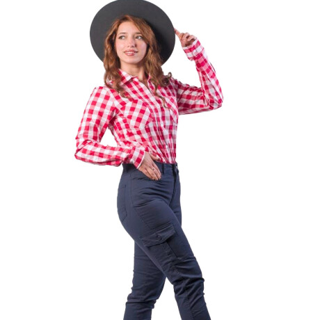 Camisa dama cuadrille rojo grande
