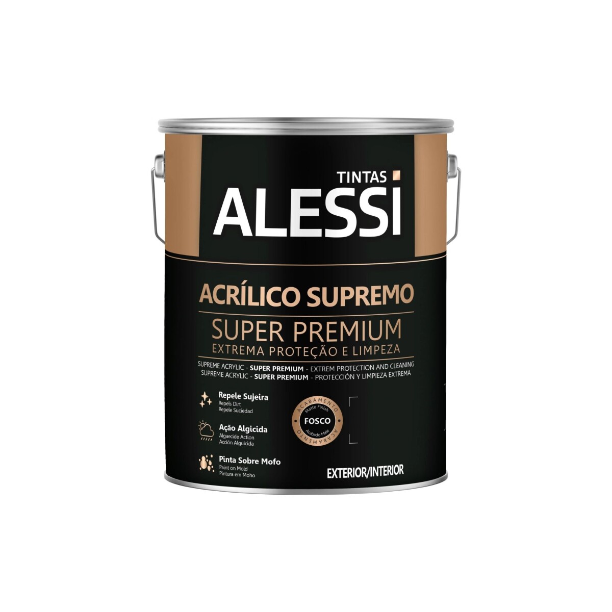 Látex Acrílico Super Premium Blanco Mate 18L Alessi 