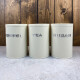 Set de 3 Recipientes AZU/TÉ/CAFÉ con asa 11x16cm BEIGE