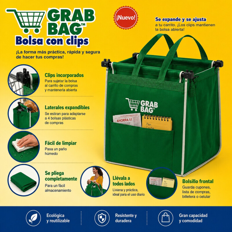 Bolsa para Carrito Supermercado Tnt - Set x2 Bolsa para Carrito Supermercado Tnt - Set x2