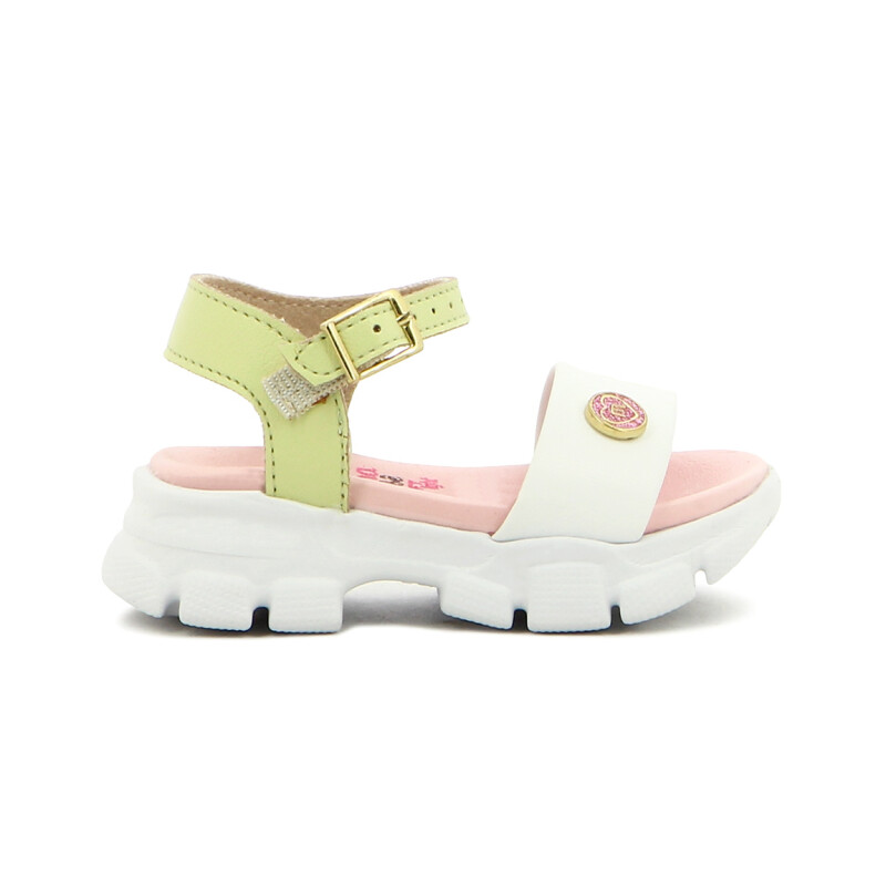 Molekhina Sandalia Casual S/blanca Tira C/hebilla Blanco-menta