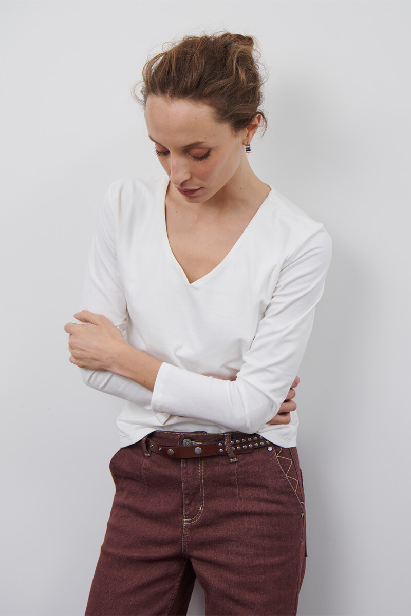 REMERA V M/LARGA NATURAL