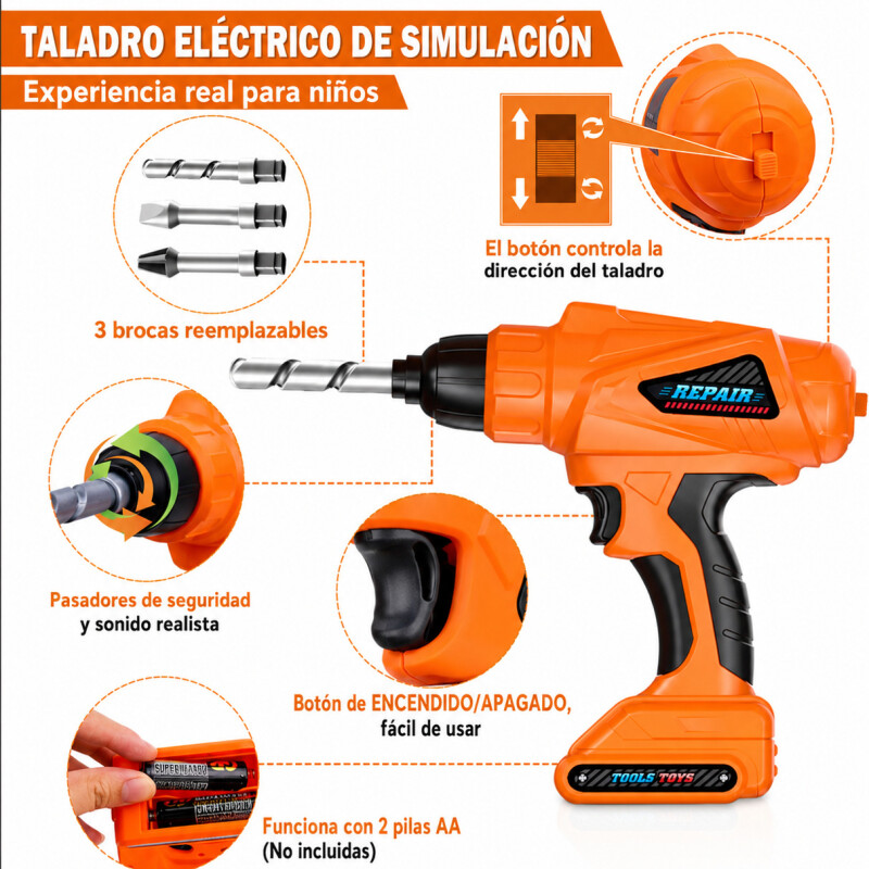 Set Caja Herramientas Juguete Taladro Constructor Infantil Set Caja Herramientas Juguete Taladro Constructor Infantil