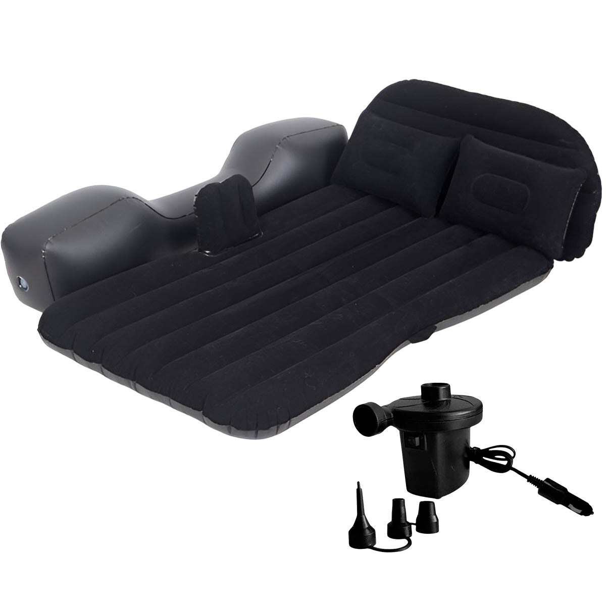 Colchón Inflable Jilong Auto + Inflador 12V + 2 Almohadas 