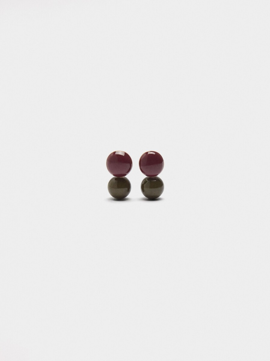 Pendientes Esmaltados Con Esferas - multicolor 