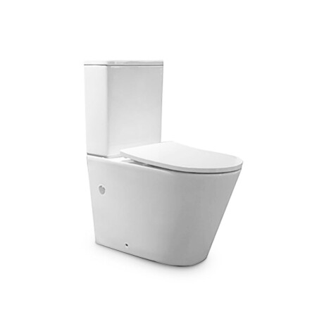 INODORO BLANCO CON TAPA CIERRE SUAVE PARA CISTERNA MOCHILA,DESCARGA 25CM,AQUALIA MODELO AMARO BLANCO