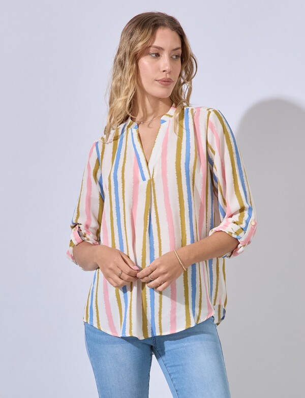 Blusa Lineas CRUDO/MULTI