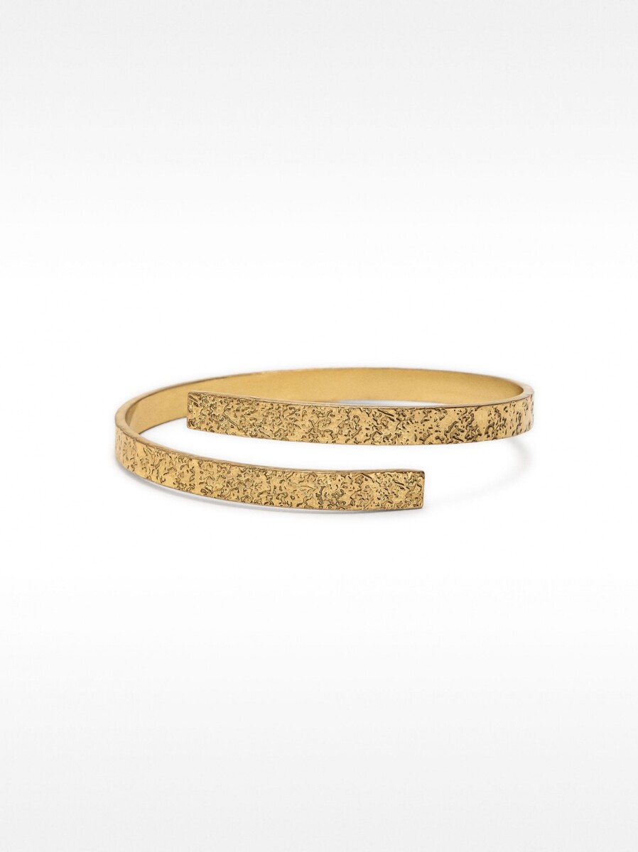 Pulsera Abierta Cruzada - dorado 