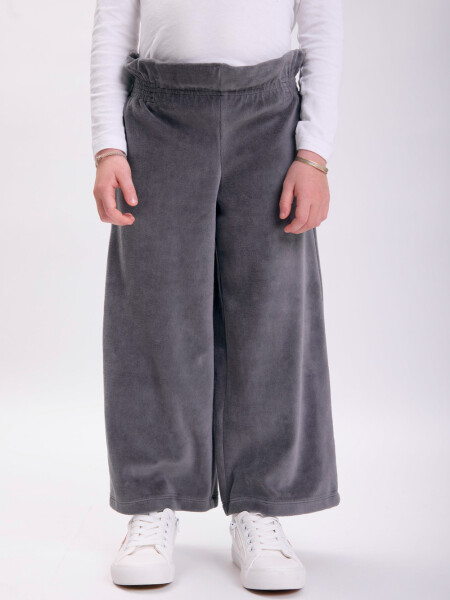 Pantalón plush ancho Gris