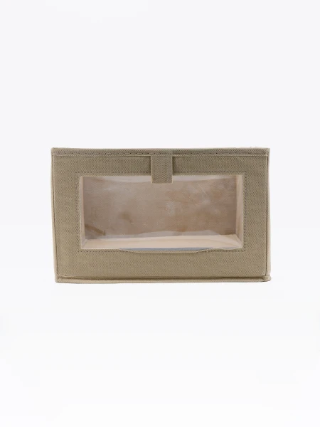 CAJA ORGANIZADORA CON VISOR BEIGE