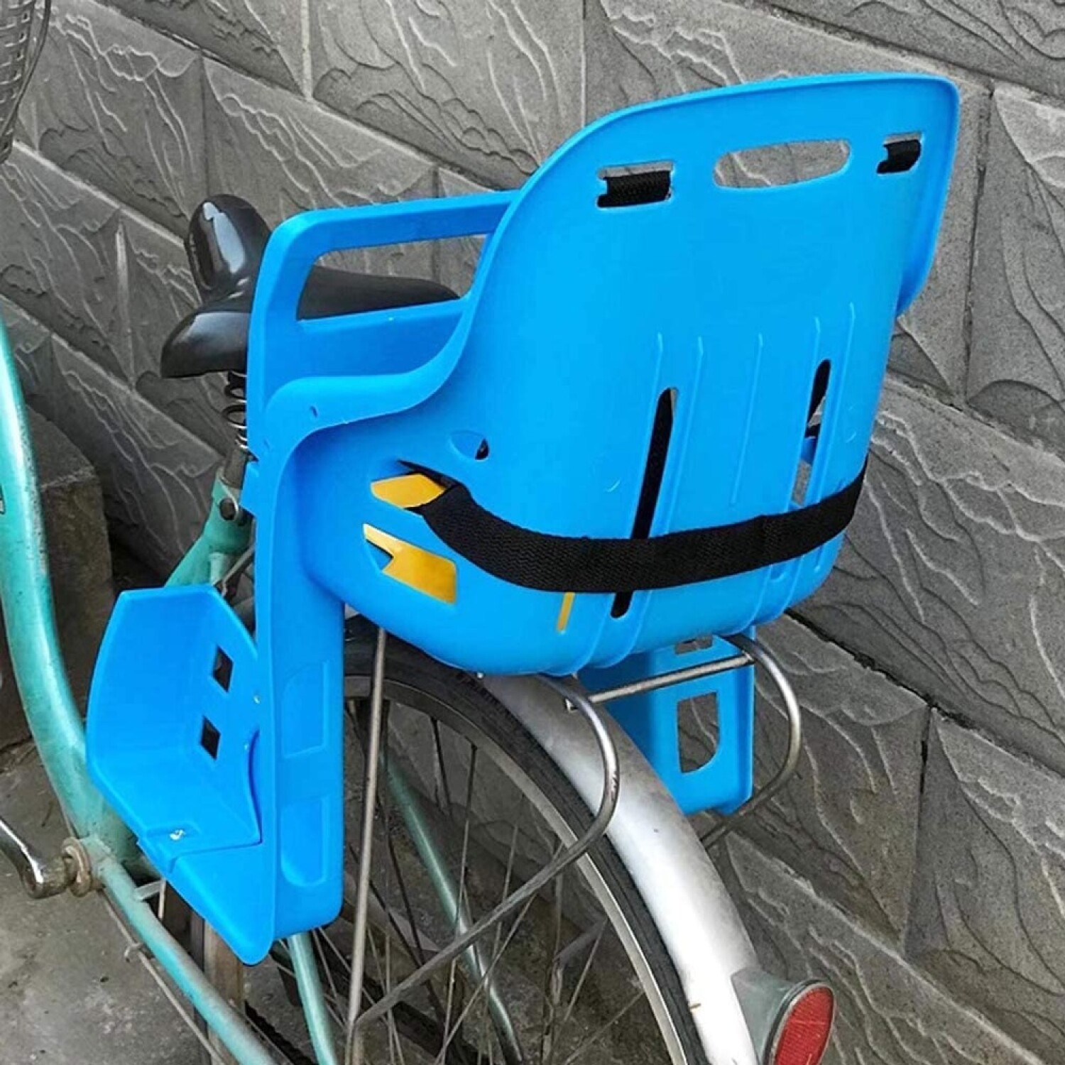Silla Trasera Bicicleta Bebés Niños Con Cinturón Seguridad - Verde — HTS