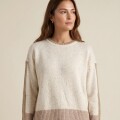 Imagen de Sweater Lana Color Block - Vison