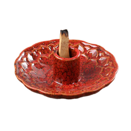 Quemador De Palo Santo Con Diseño Rojo