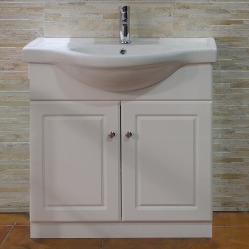 MUEBLE SIENNA C/ BACHA Y 2 PERUTAS LABRADAS - 81x48x80CM BLANCO