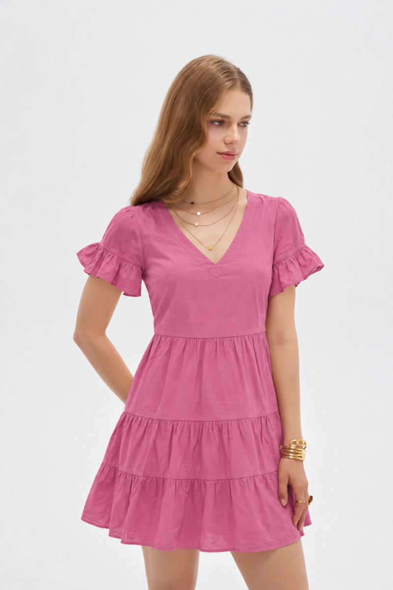 Vestido Kaleu - Magenta Claro 
