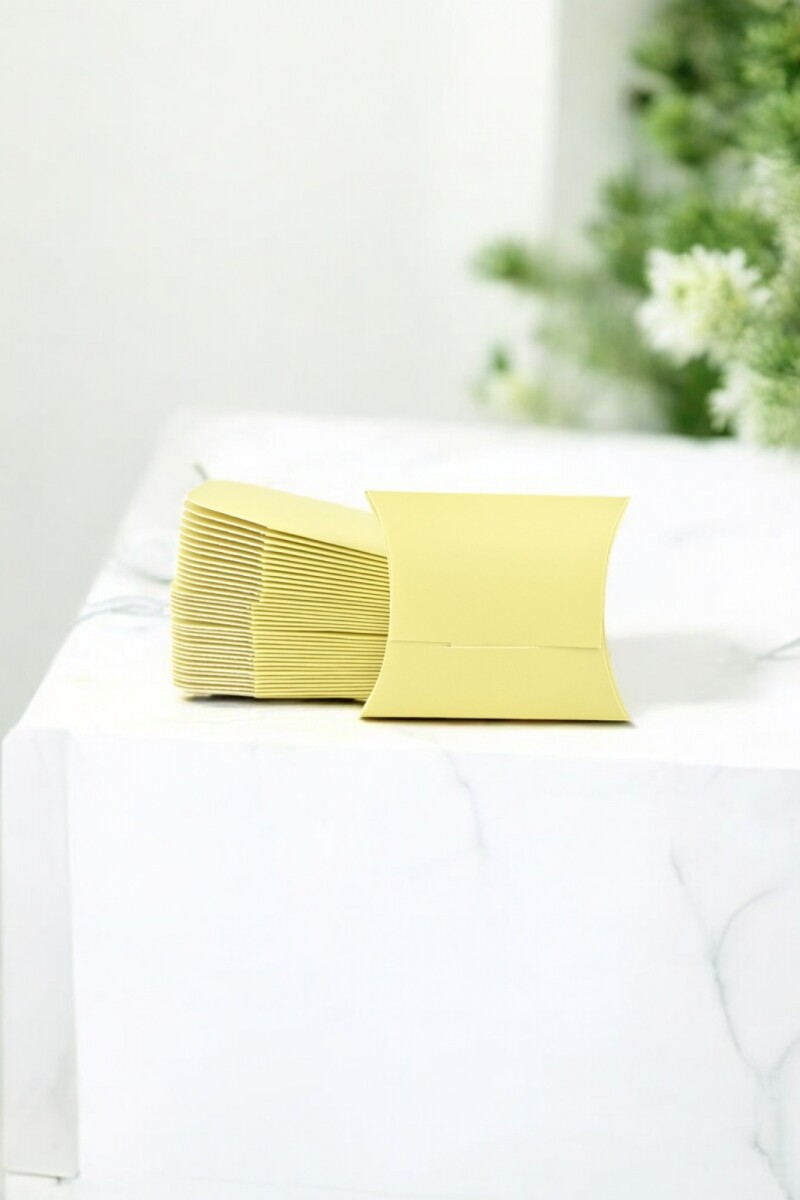 Pack x 100 - estuche pillow 7 x 8 cm. - AMARILLO 