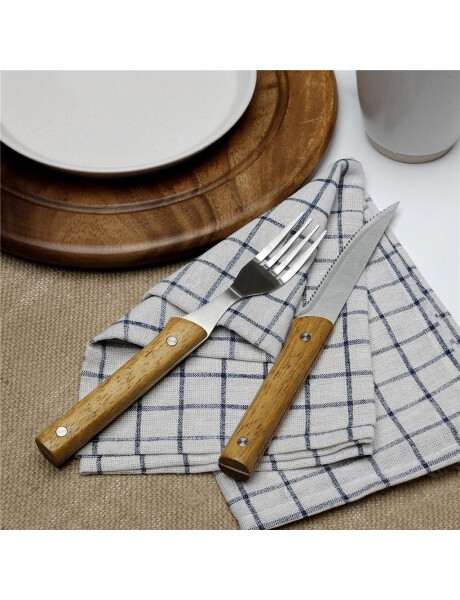 SET 8 PIEZAS CUCHILLO 11CM/TENEDOR CARNE 10CM MADERA SET 8 PIEZAS CUCHILLO 11CM/TENEDOR CARNE 10CM MADERA