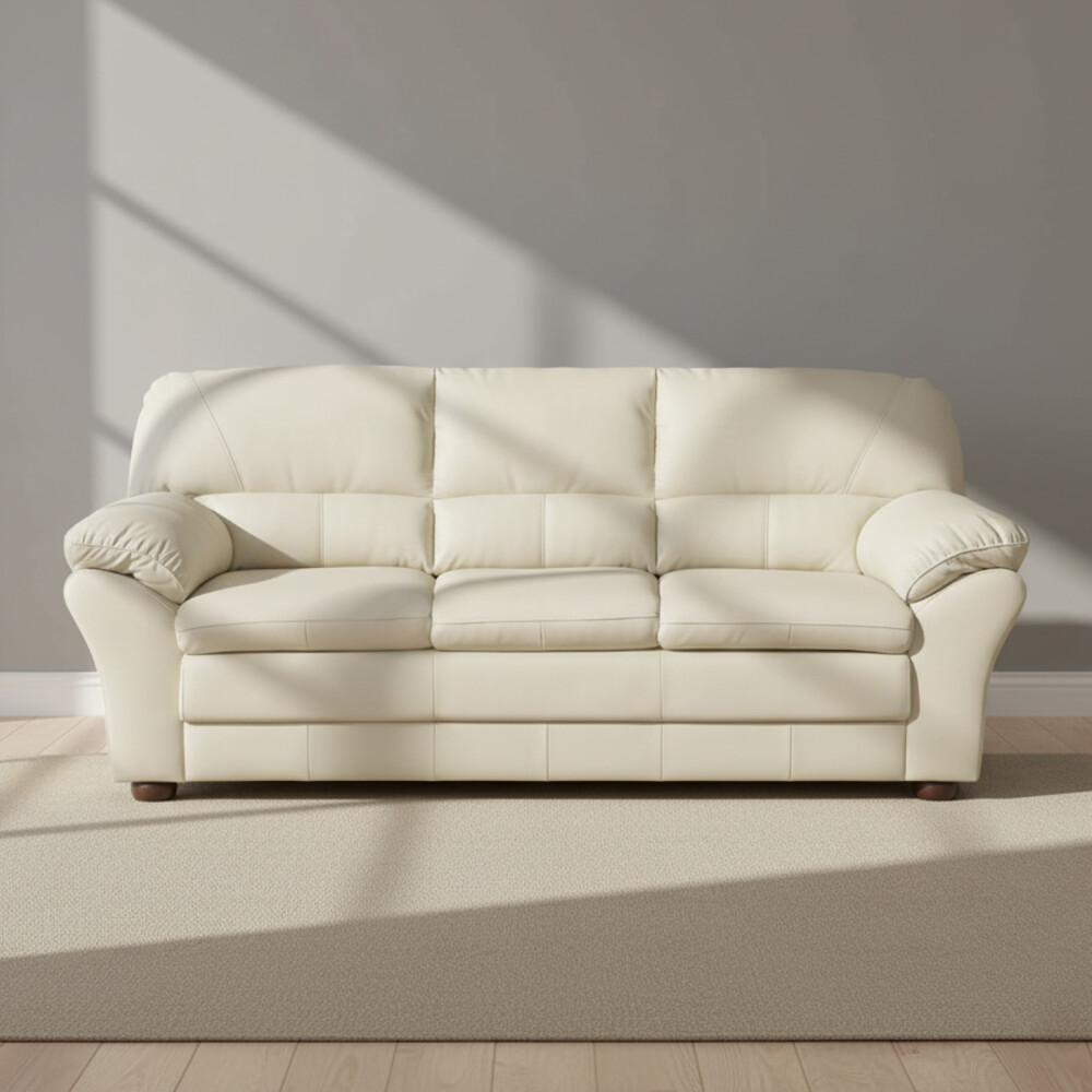 SILLÓN 3 CUERPOS CUERO NATURAL-BEIGE FLORENCIA CRUDO