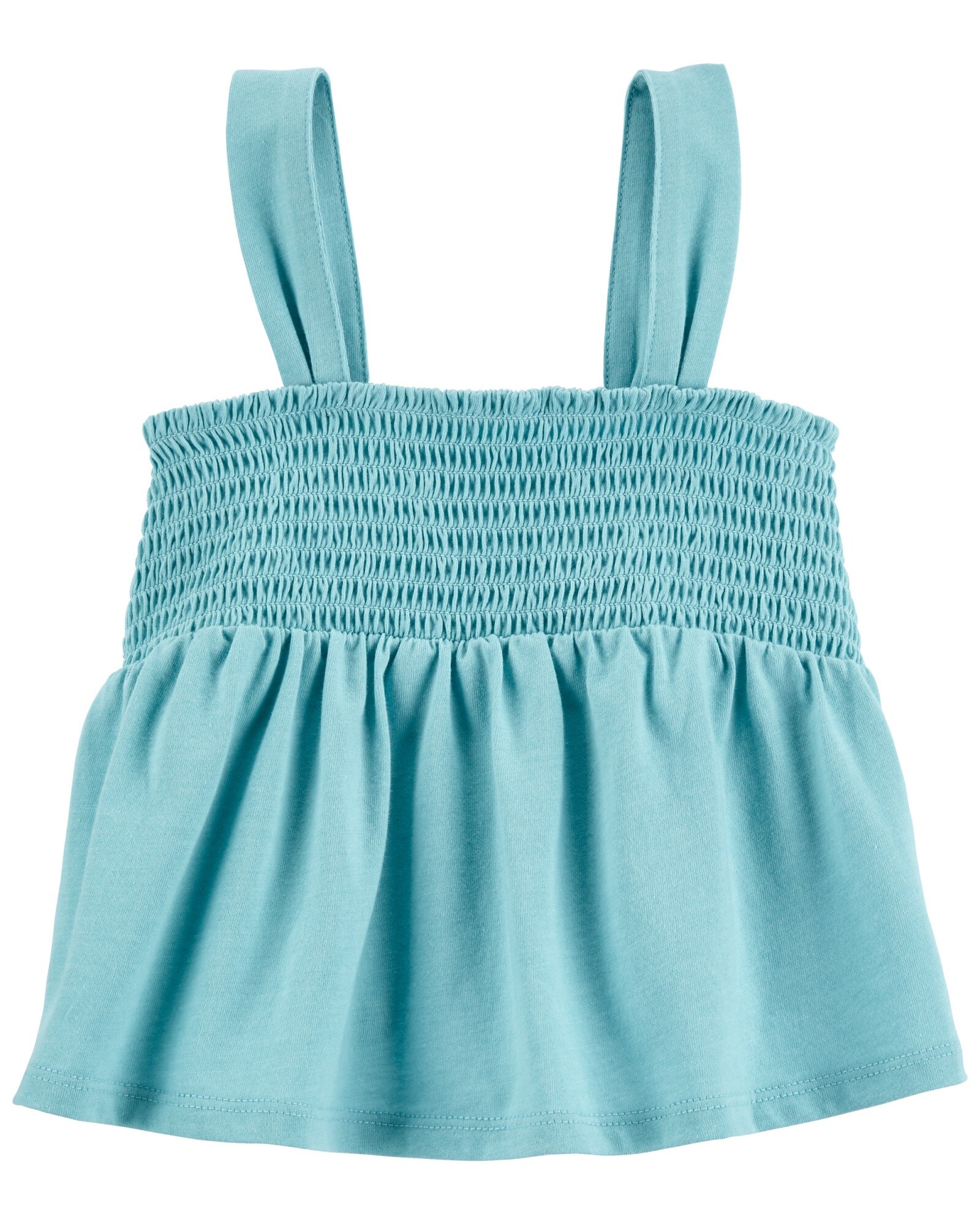 Musculosa arrugada con tiras, celeste. Talles 2-5T Sin color