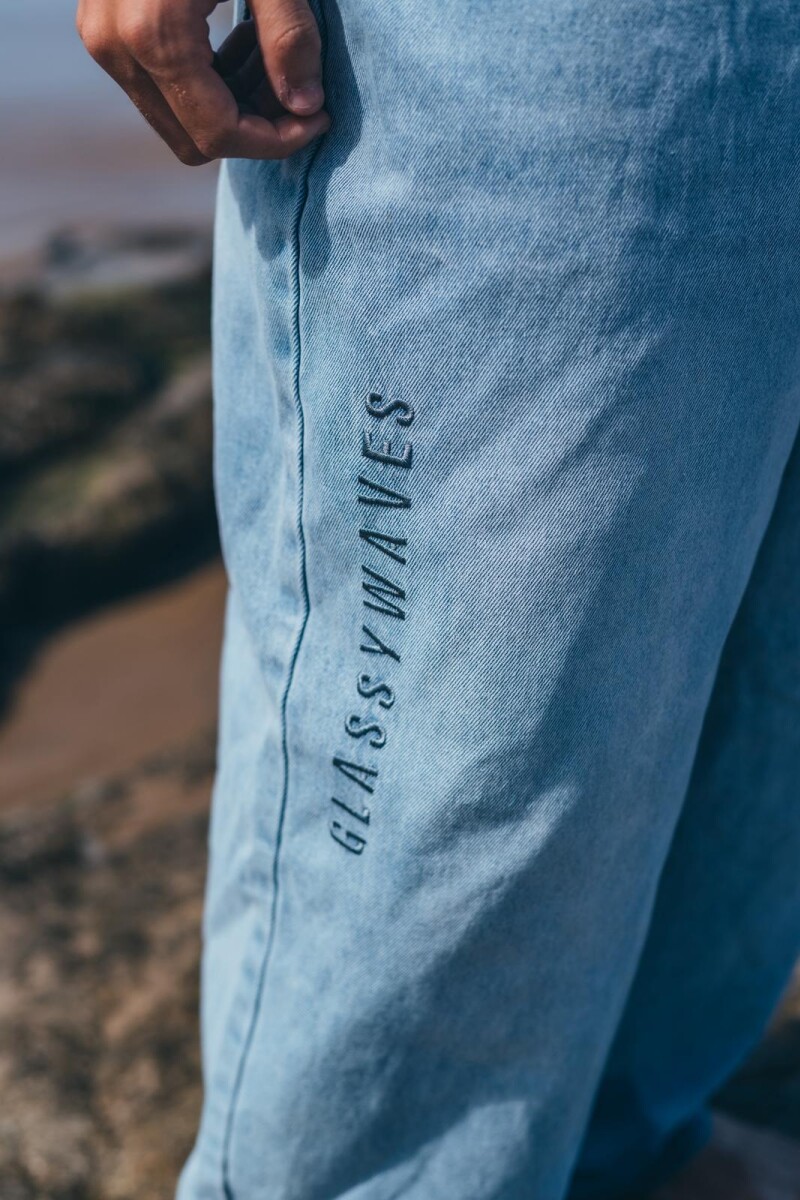 Pantalon Denim Loose Fit / Celeste U