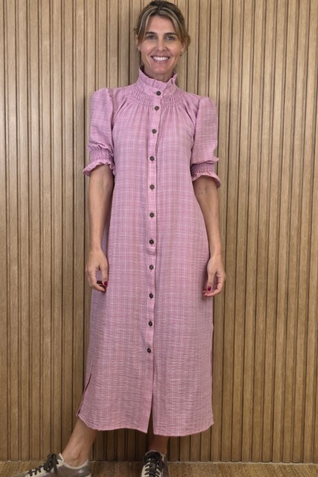 Vestido Maldivas Cuadros Rosa