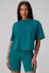 Polo Cotton Boxy Tee Mujer Green Abyss