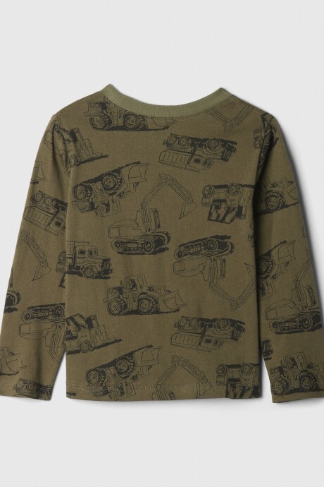 Remera Grafico Manga Larga Toddler Niño Olive Night 19-0515Tcx