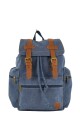 Mochila grande con bolsillos azul