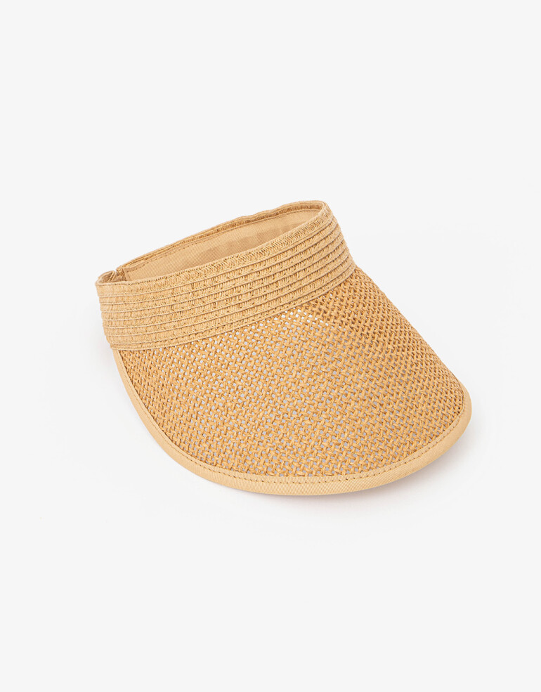 Sombreros Visera Efecto Rafia - Marron Beige