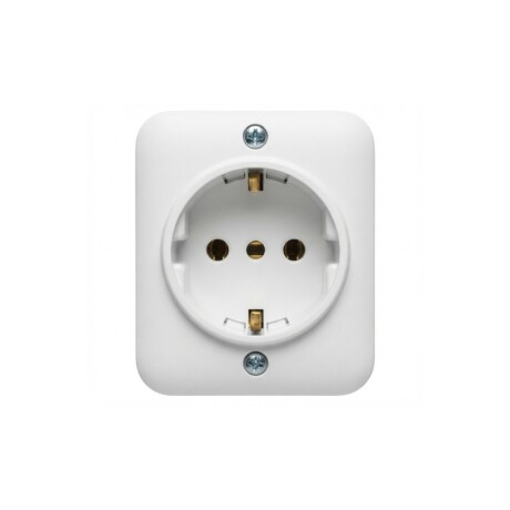 SCHUKO EXTERIOR 2P+T LAT./CENT.BCO. (V) Tomacorriente Schuko Exterior 2P+T Toma Lateral Blanco Vulcano