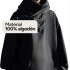 Canguro Buzo OverSize Capucha Cuello Frio Invierno Unisex Color Negro Talle L
