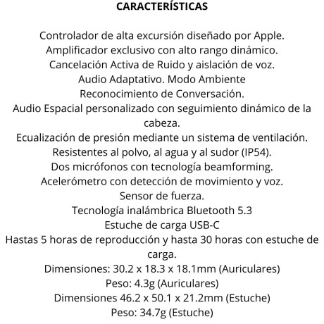Auriculares Apple Airpods 4 con cancelación de ruido V01