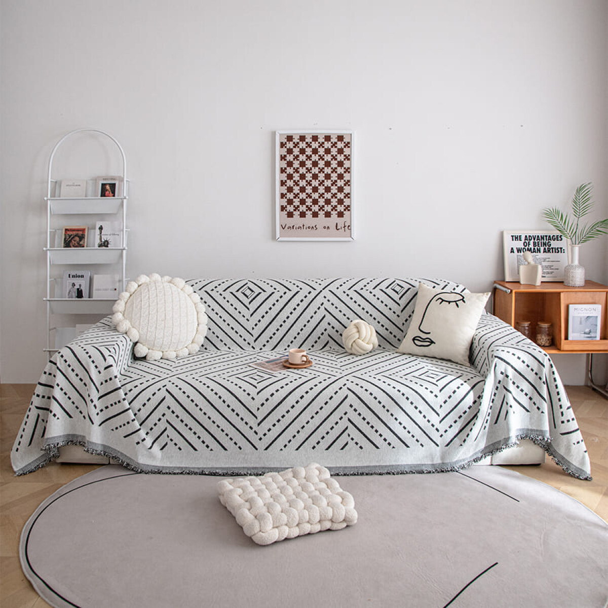 Manta sillon y cama punteada 180x300cm - gris 