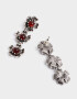 Aros Colgantes Largos Color Tendencia Aros Colgantes Flores - Plateado Antique Silver